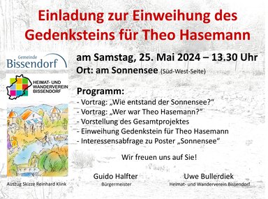 Einladung Einweihung Gedenkstein Theo Hasemann