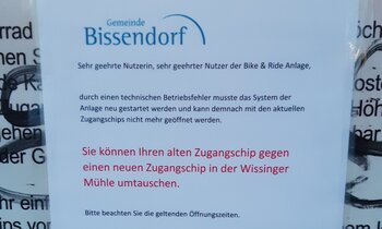 Bike & Ride-Anlage Hinweisschild