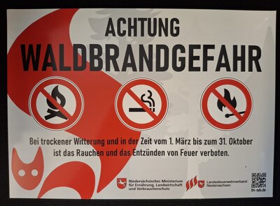 Waldbrandgefahr Schild
