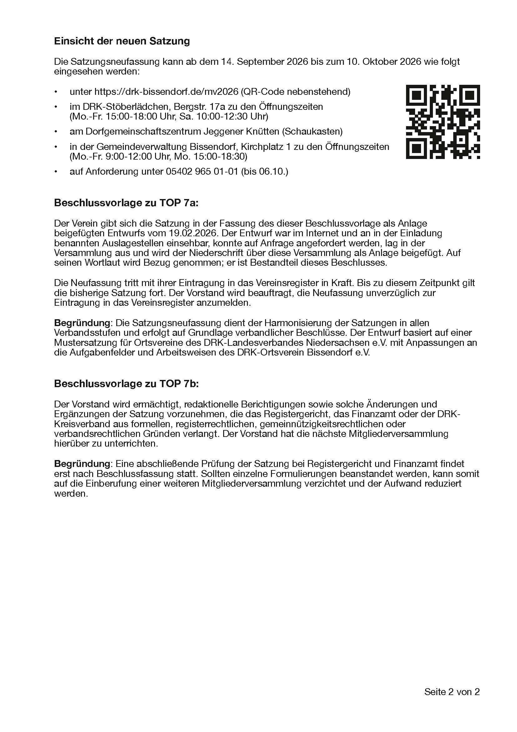 Mitgliederversammlung des DRK-Ortsverein Bissendorf e. V. - Seite 2