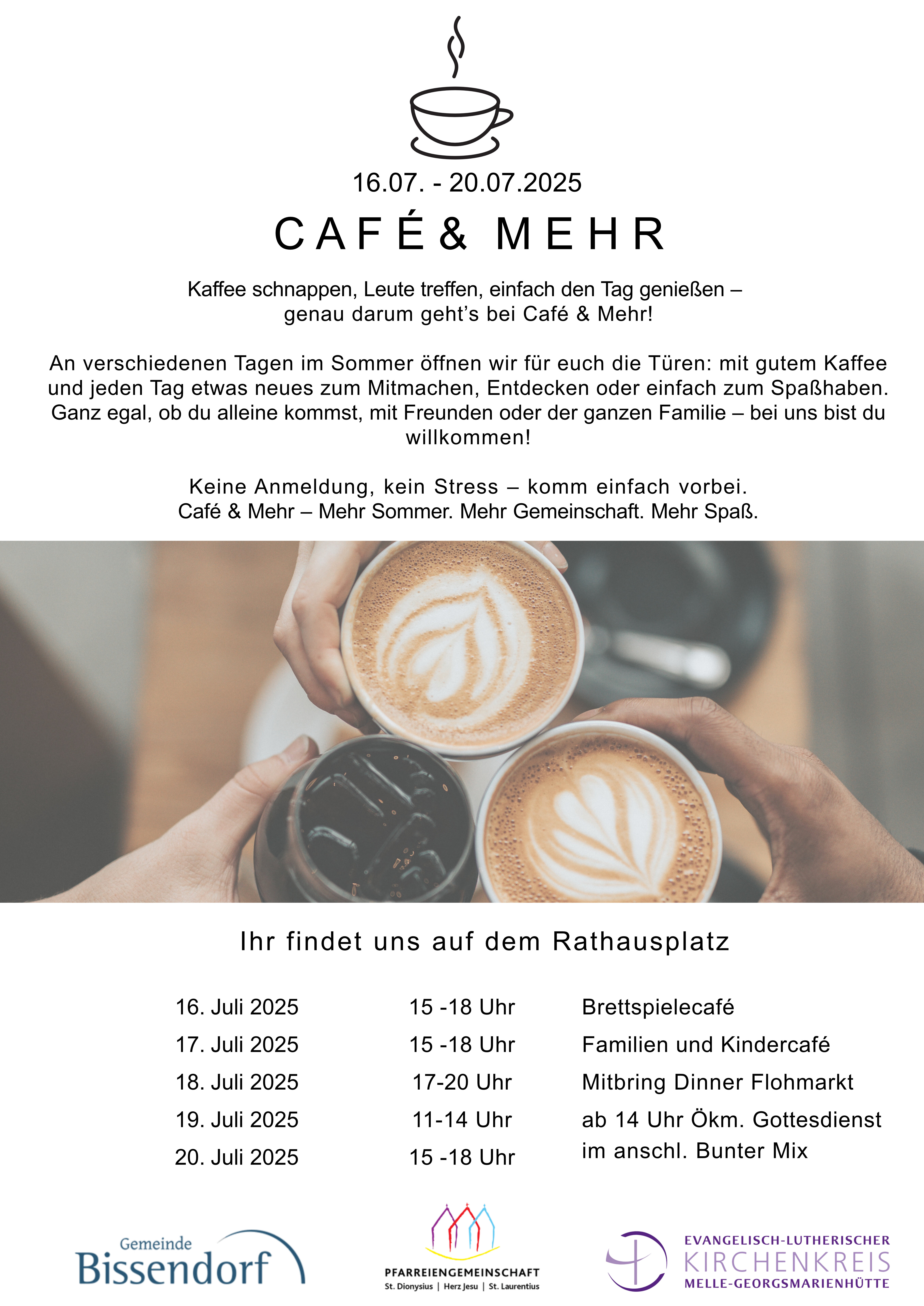 Cafe & Mehr Programmangebot 16.-20.07.2025 Cafe & Mehr Programmangebot 16.-20.07.2025