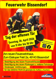 Plakat Tag der offenen Tür Feuerwehr Bissendorf 26.04.2026