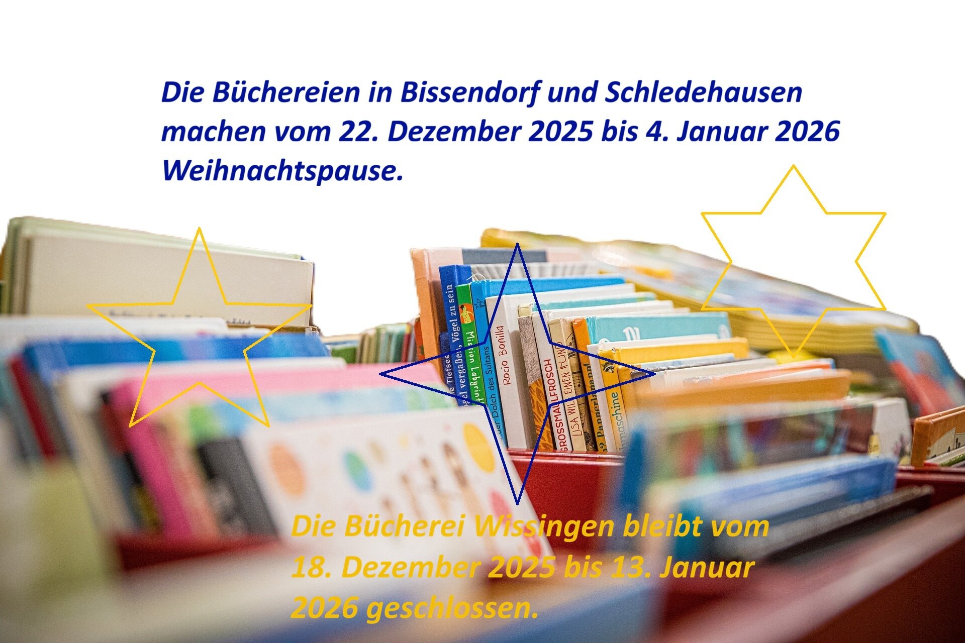 Weihnachtspause Büchereien 2025 (alle drei) Weihnachtspause Büchereien 2025 (alle drei)