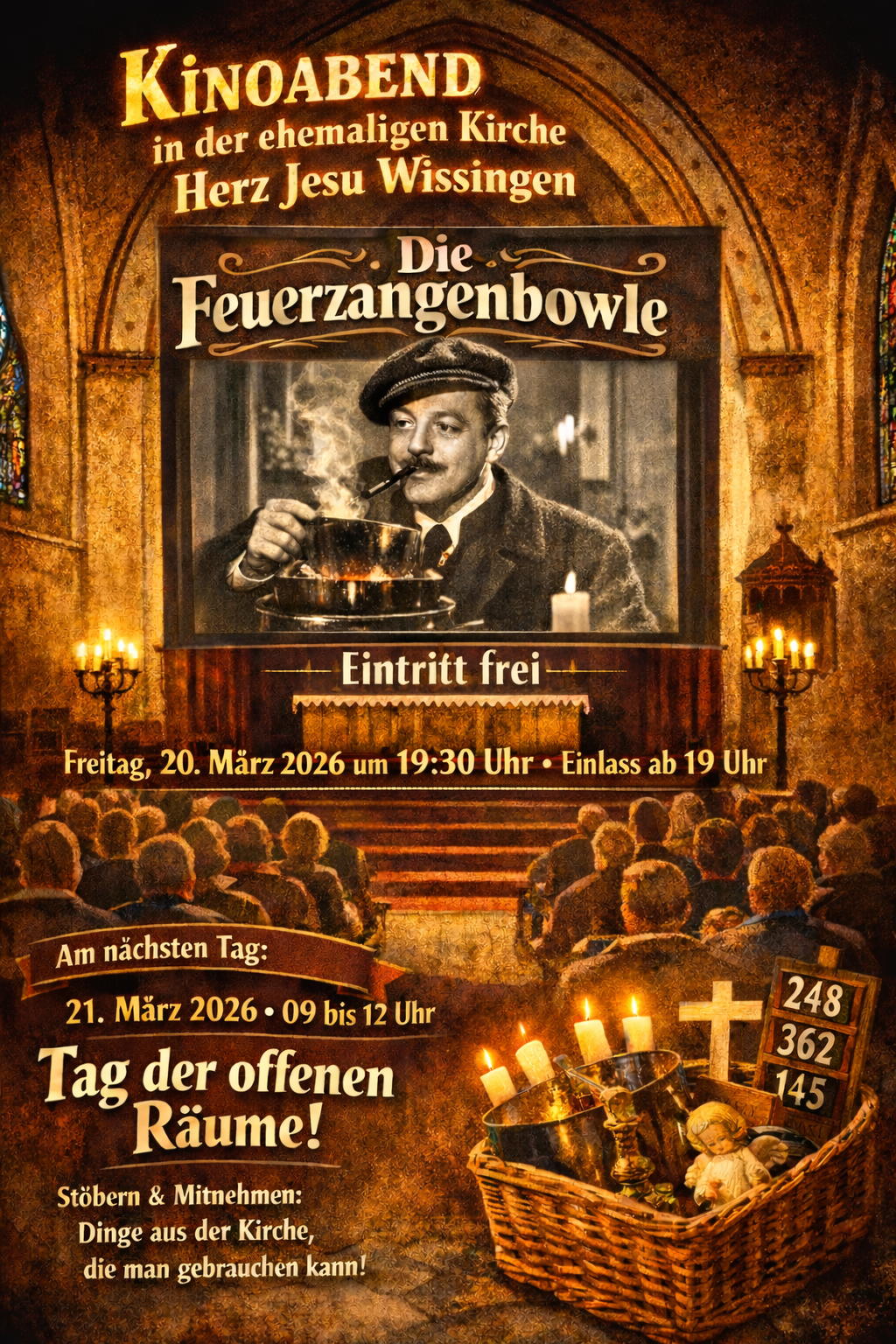 Kirchenkino "Die Feuerzangenbowle" Plakat