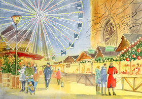 Osnabrücker Weihnachtsmarkt mit Riesenrad - Anna Budina Osnabrücker Weihnachtsmarkt mit Riesenrad