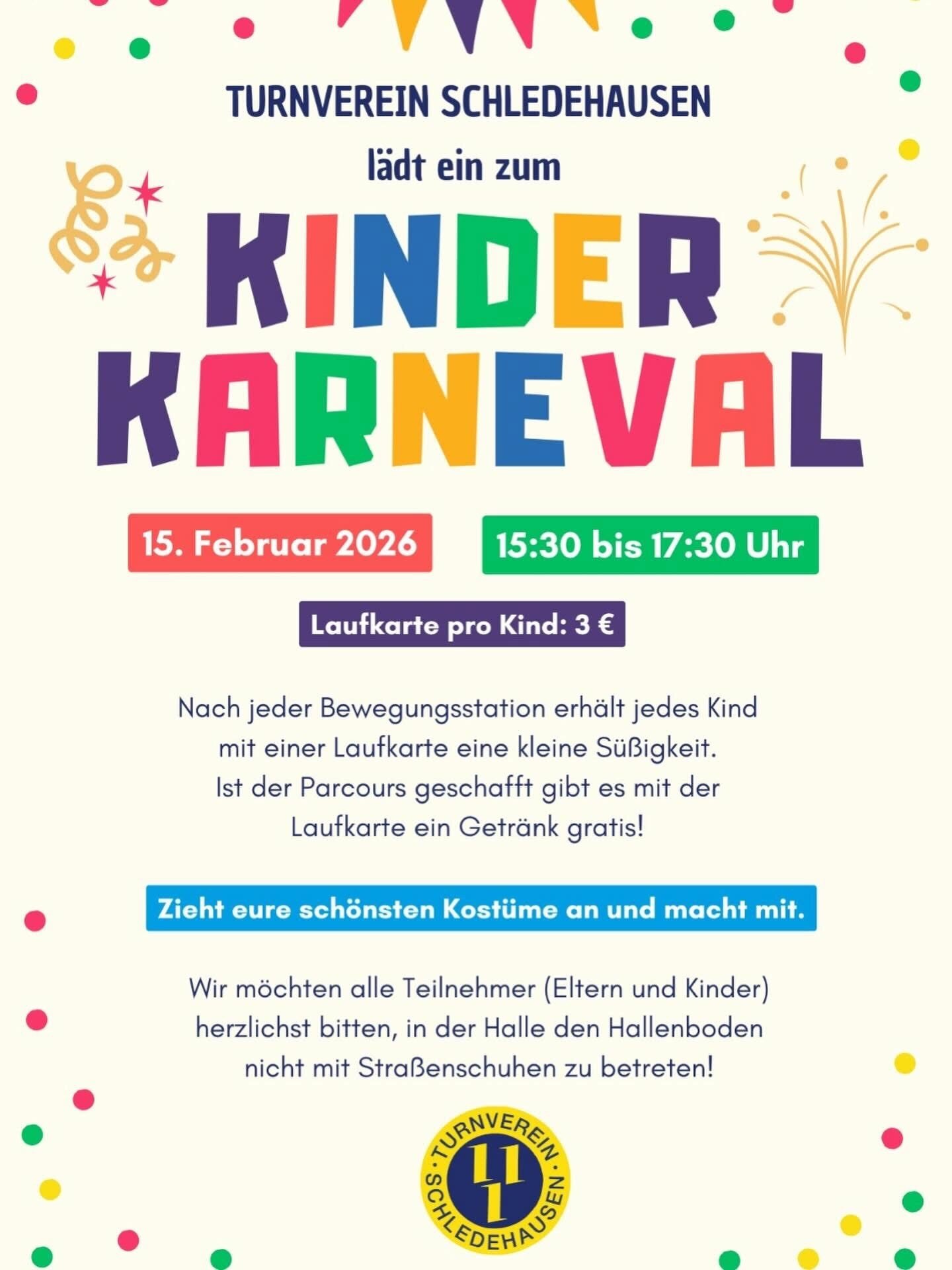 Kinderkarneval TV Schledehausen Plakat 2026