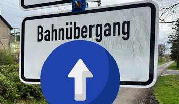 bahnübergang gesperrt - Schild - Gemeinde Bissendorf bahnübergang gesperrt - Schild