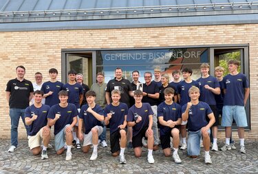 Empfang Handball A-Jugend Gruppenbild Faust