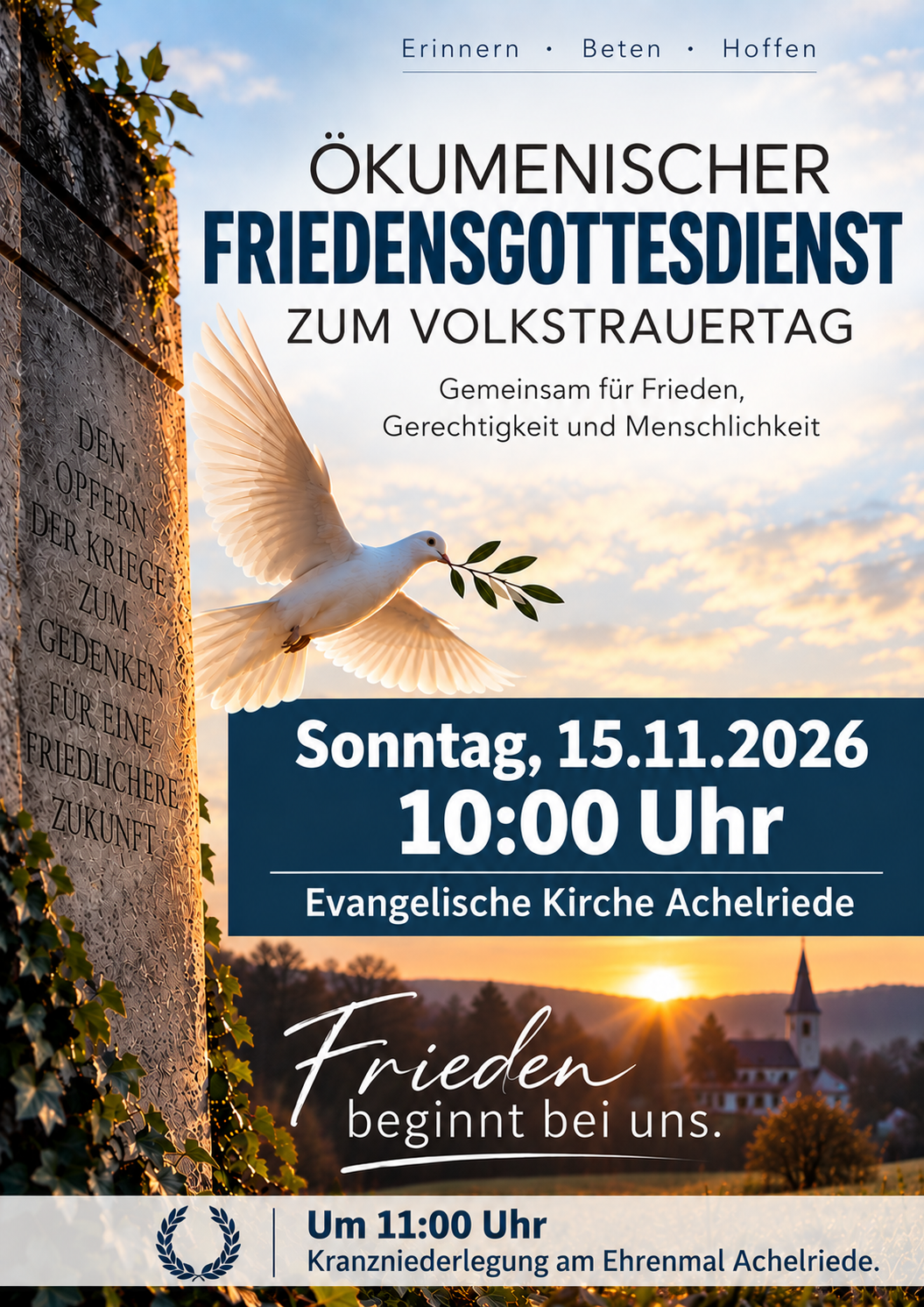 Friedensgottesdienst Volkstrauertag 2026 Friedensgottesdienst Volkstrauertag 2026