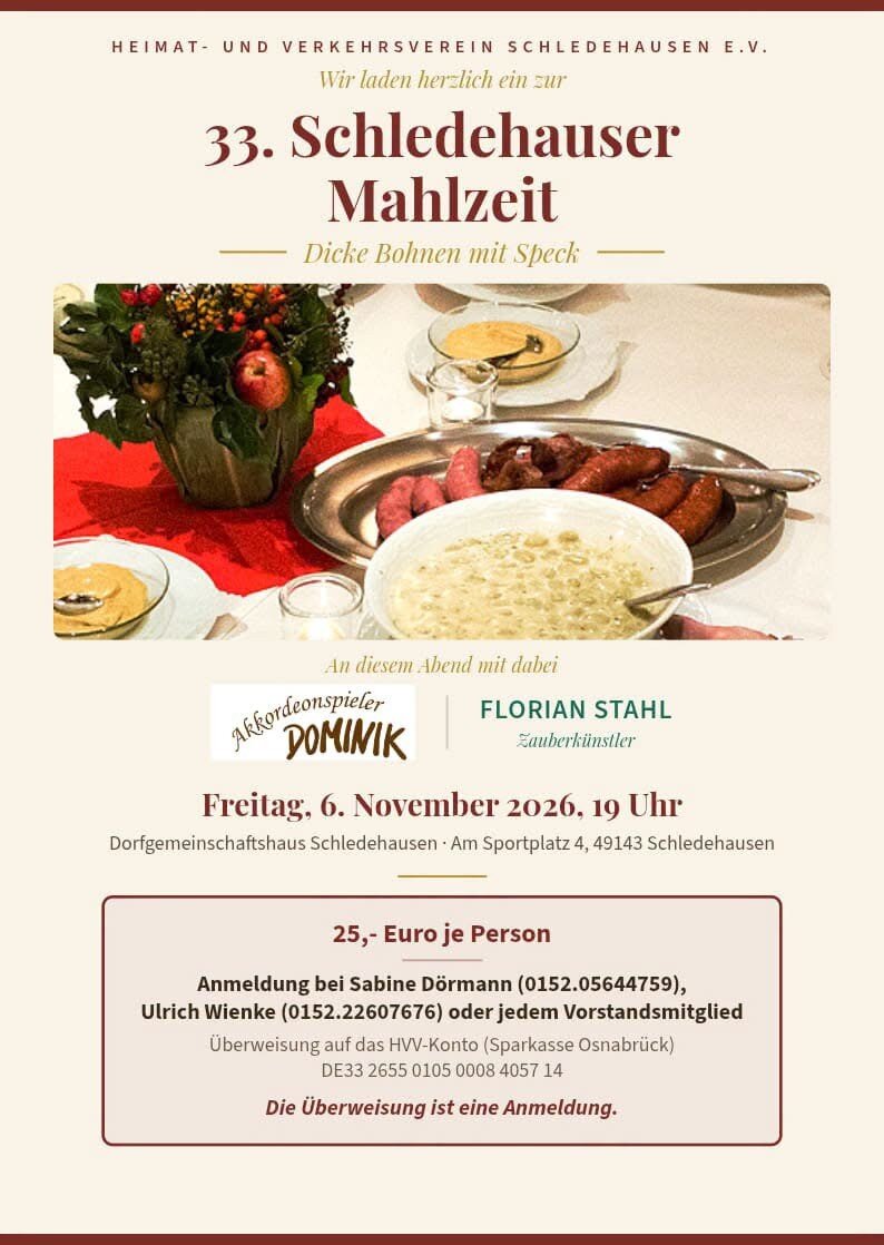 33. Schledehauser Mahlzeit